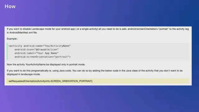 Video thumbnail for How To Disable Landscape Mode in Android Application