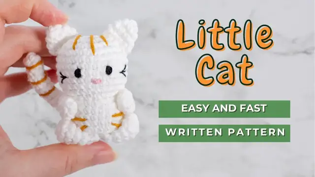 Video thumbnail for Amigurumi Cat free pattern | Easy little crochet cat pattern