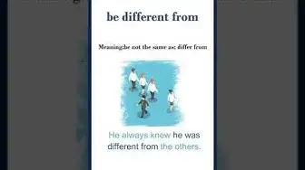 Video thumbnail for "Be different from" meaning | "be different from" in a sentence | Common English Idioms #shorts