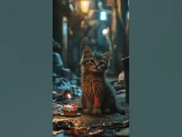 'Video thumbnail for Poor cat sat alone on her birthday ๐ฟ๐ฟ #cat #shorts #viral'
