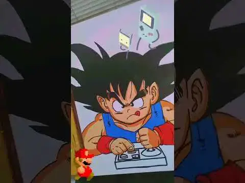 Video thumbnail for Goku playing video games art by me follow for more