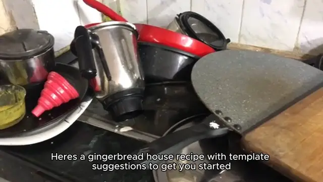 Video thumbnail for gingerbread house recipe