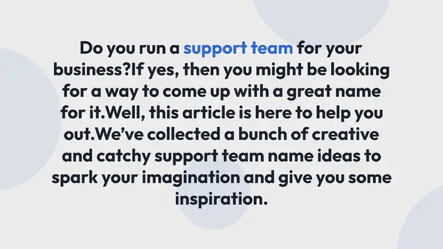 Video thumbnail for 300+ Catchy And Best Support Team Names Ideas
