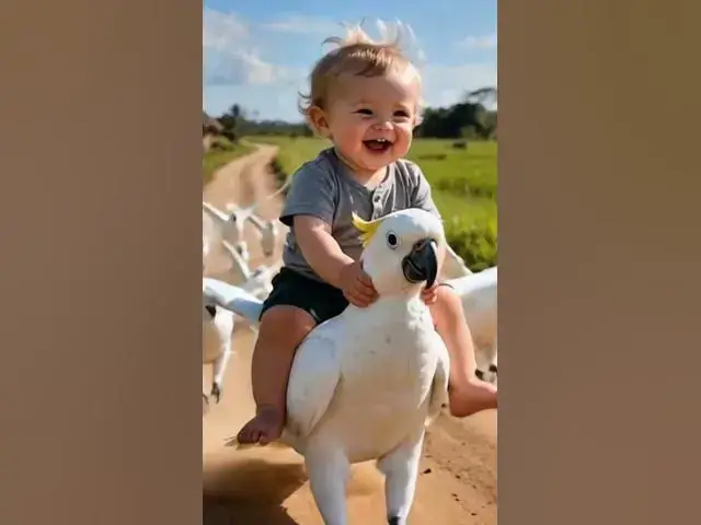 Video thumbnail for Cute Baby on Birds #redcrabs #crabsfields #eatingbugs