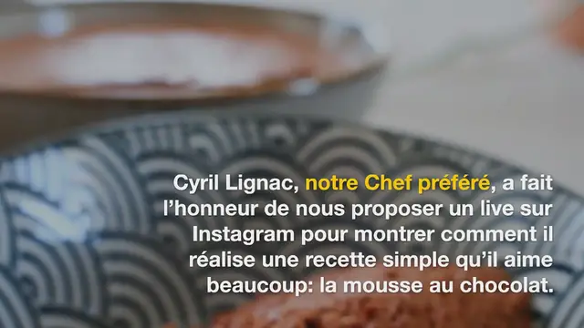 Video thumbnail for La mousse au chocolat de Cyril Lignac (version sans lactose)