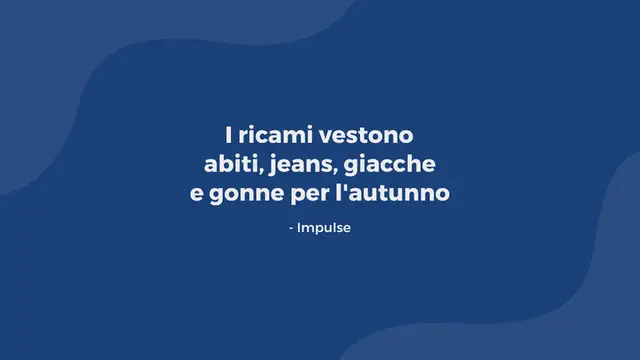 Video thumbnail for Ricamo mania! I ricami vestono abiti, jeans, giacche e gonne per l’autunno