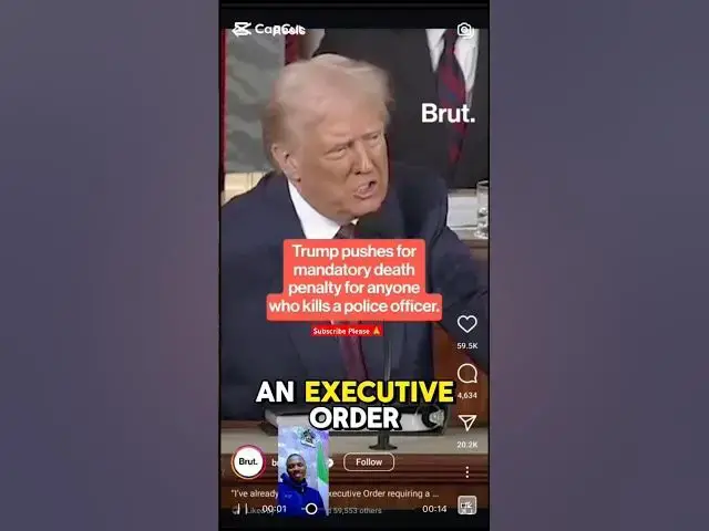 Video thumbnail for Trump Pushes for Mandatory de@.th penalty for who k! lls a Police Officer 👮 #justicedepartment