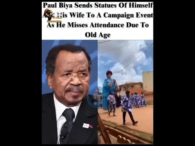 Video thumbnail for Cameroon’s 92-Year-Old President Paul Biya Sends Statues of Himself and Wife to Campaign Event