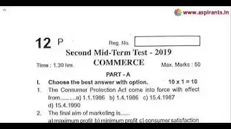 Video thumbnail for 12th Commerce 2nd MidTerm Question Paper 2019-20 | Tiruppur District | English Medium