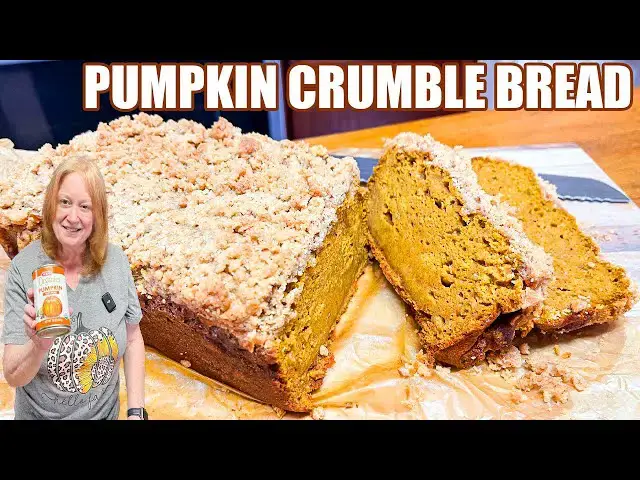 'Video thumbnail for PUMPKIN CRUMBLE BREAD'