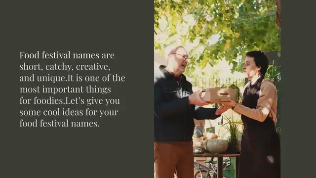 Video thumbnail for 400+ Creative Food Festival Names Ideas to Know