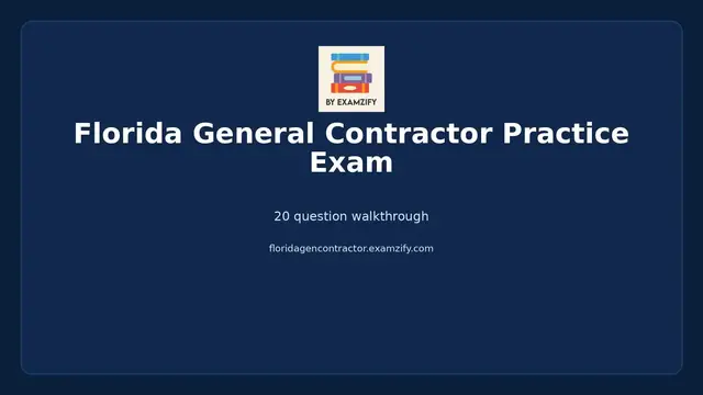 Video thumbnail for Florida General Contractor Practice Exam