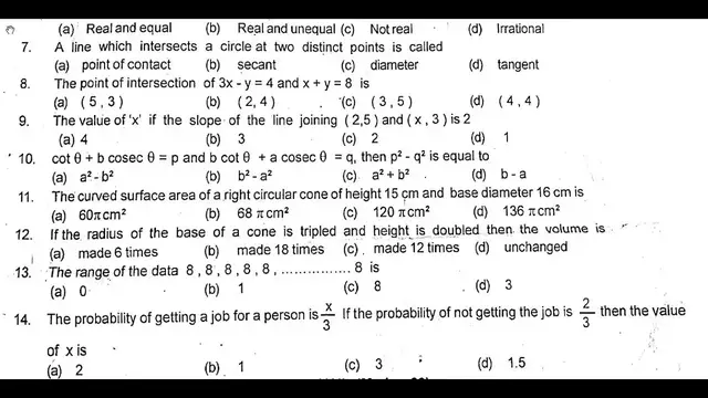 Video thumbnail for 10th Maths Second Revision Question Paper 2019-2020 | Villupuram District | English Medium