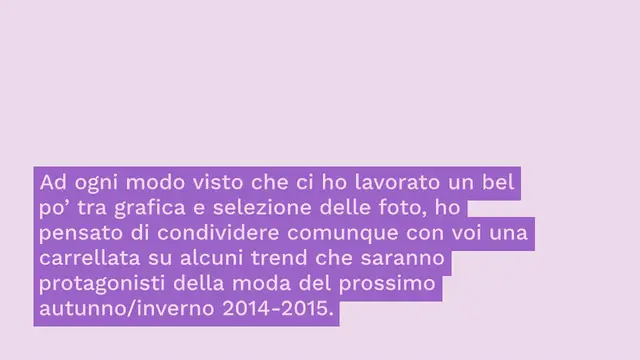 Video thumbnail for Trend moda autunno/inverno 2014-2015