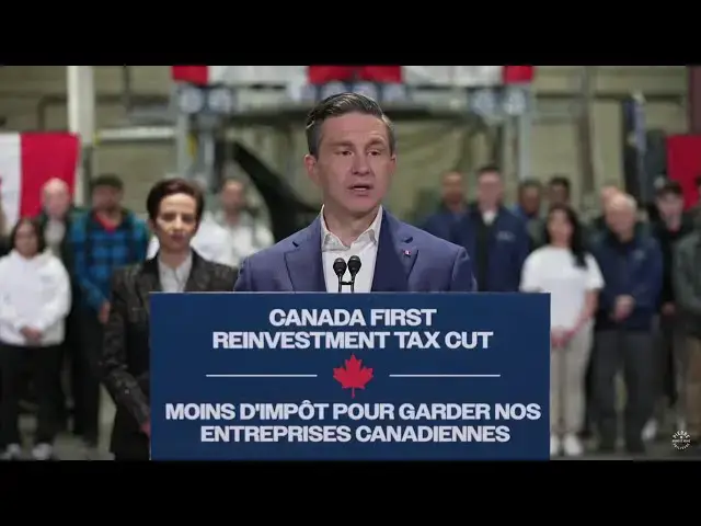'Video thumbnail for No capital gains when the money is reinvested in Canada: Poilievre pledges reinvestment tax cut'