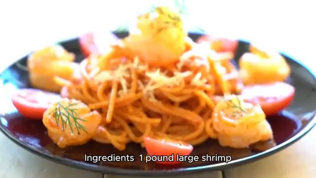 Video thumbnail for shrimp scampi pasta recipe