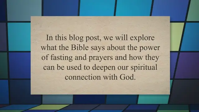 'Video thumbnail for  The Power of Fasting and Prayers: What the Bible Says'