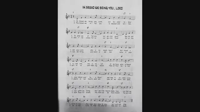 Video thumbnail for In Bread We Bring You Lord - Catholic Mass Song Sheet Music