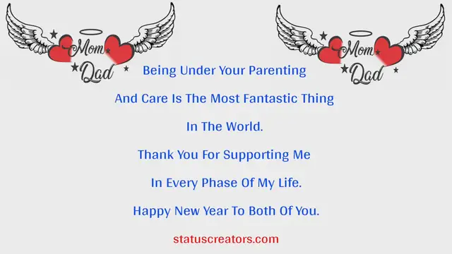 Video thumbnail for Happy New Year mom and dad quote music video