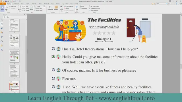 Video thumbnail for English Conversations in Hotels and Restaurants - The Facilities