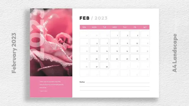 Video thumbnail for Feb 2023 Calendar Free Download