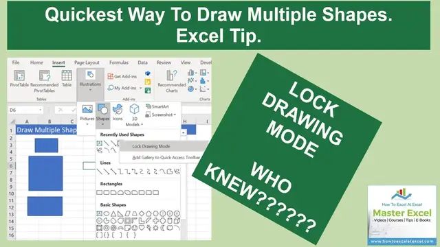 Video thumbnail for Draw Shapes In Excel Quickly