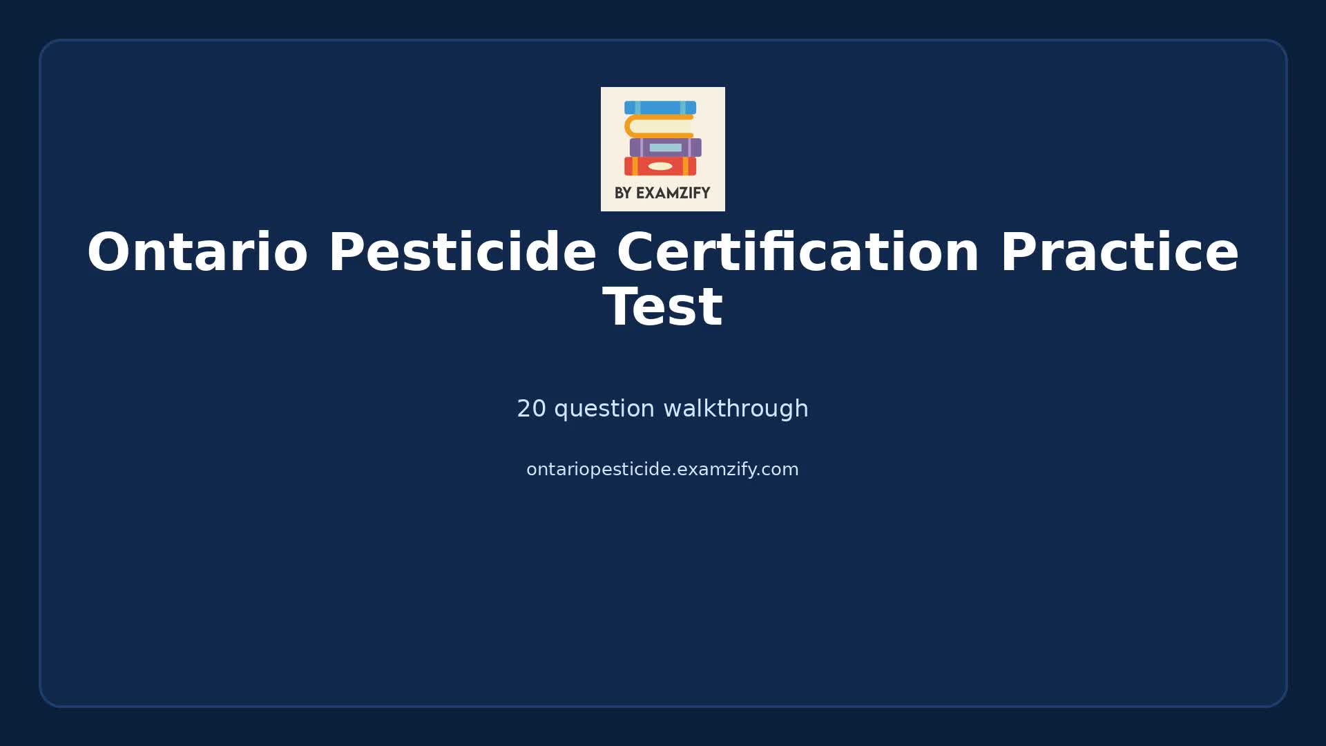 Video thumbnail for Ontario Pesticide Certification Practice Test