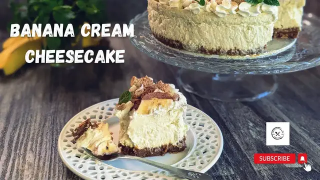 Video thumbnail for Banana Cream Cheesecake Recipe - Super Easy & All You Need Is 6 Ingredients! @mrs5cookbook