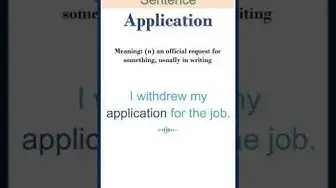 Video thumbnail for Application Meaning | Application in a Sentence | Most common words in English #shorts