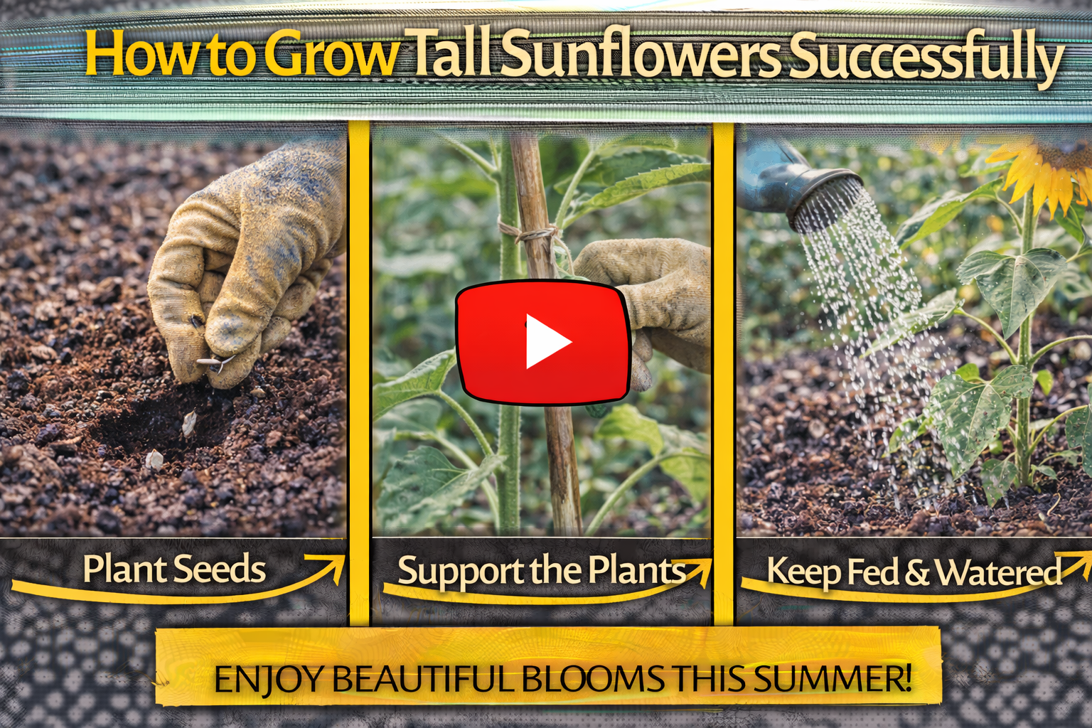 Video thumbnail for How to Grow Tall Sunflowers Successfully
