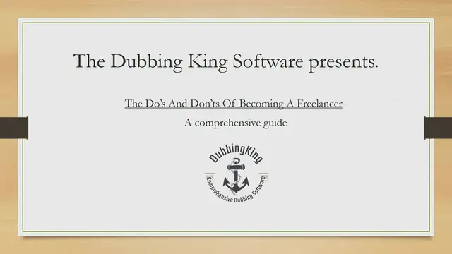 Video thumbnail for The Dos And Don'ts Of Becoming A Freelancer (Case Study) - DubbingKing