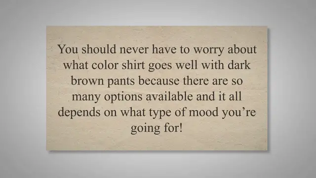 'Video thumbnail for What Color Shirt Goes with Dark Brown Pants?'