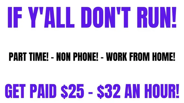 Video thumbnail for If Y'all Don't Run! Non Phone - Part Time Work From Home Job | $25-$32 An Hour | Online Jobs Hiring