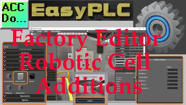 Video thumbnail for EasyPLC Factory Editor Robotic Cell Additions