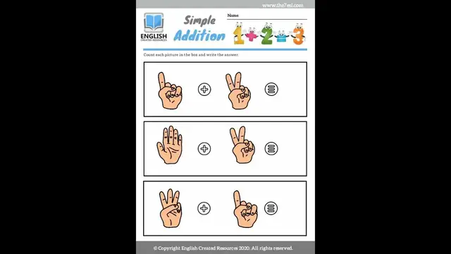 'Video thumbnail for Maths Worksheets ( Addition) English Created Resources'