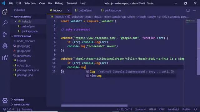 Video thumbnail for Node.js Webshot Library to Take Screenshot of Website in PNG,JPG and PDF Format