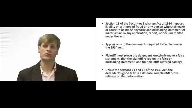 Video thumbnail for Liability Under Section 18 of the 1934 Act