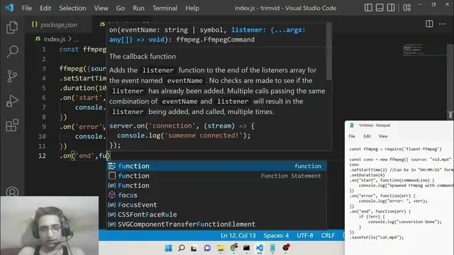 Video thumbnail for Node.js Fluent-FFMPEG Example to Trim or Cut Videos Based on Start & End Time in Command Line