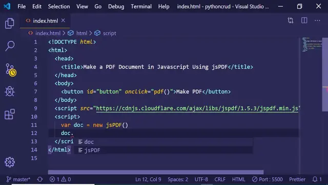 Video thumbnail for How to Make a PDF Document in Javascript Using jsPDF Library