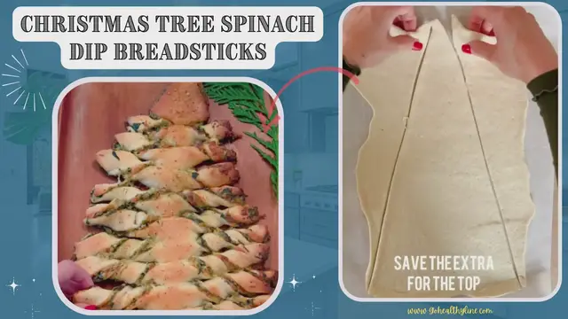 Video thumbnail for Christmas tree spinach dip breadsticks