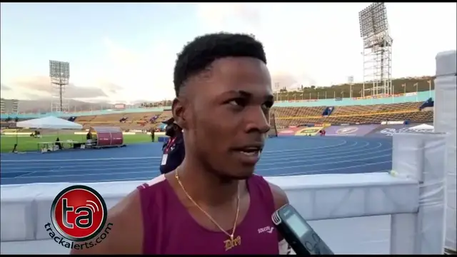 Video thumbnail for Deandre Daley Stays Focused on 100m Race at Champs23