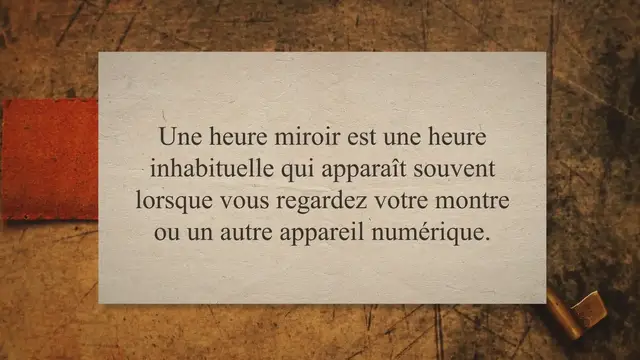 Video thumbnail for Voir des heures miroir