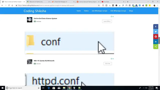 Video thumbnail for How to Execute Python Scripts in XAMPP Server in Windows 10 Full Tutorial