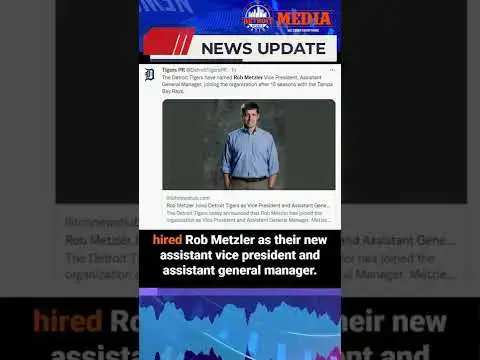 'Video thumbnail for Detroit Tigers hire Rob Metzler as vice president, assistant GM'