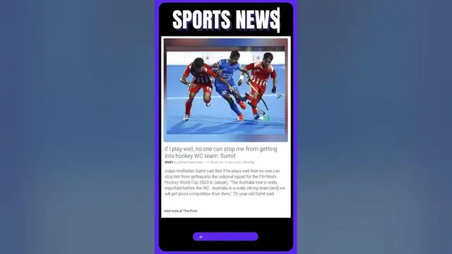 Video thumbnail for If I play well, no one can stop me from getting into the hockey World Cup team: Sumit Kumar