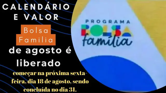 'Video thumbnail for Calendário e valor do Bolsa Família de agosto é liberado; consulte agora.'
