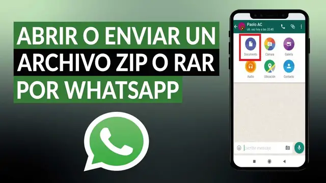 Video thumbnail for ¿Cómo abrir o enviar un archivo ZIP o RAR por WHATSAPP?