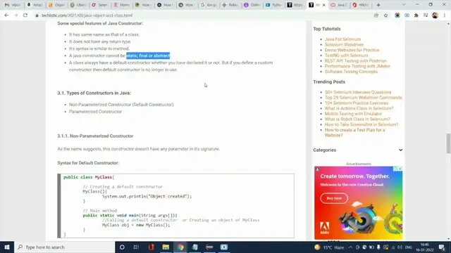 'Video thumbnail for What is Java Constructor? Types & Examples Explained | TECHLISTIC.COM'