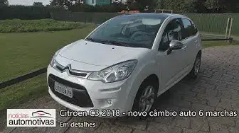 Video thumbnail for Citroen C3 2018 com novo câmbio automático de 6 marchas - Detalhes - NoticiasAutomotivas.com.br