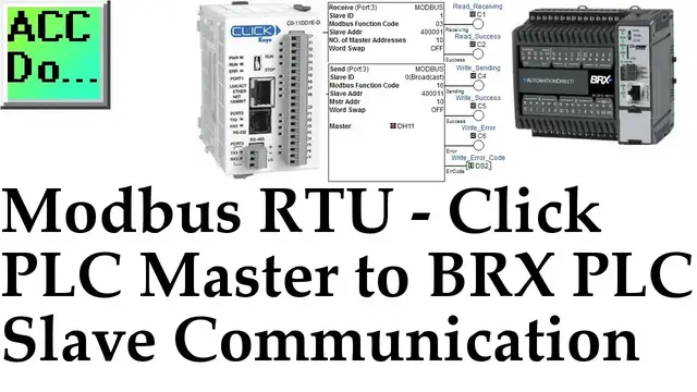 Video thumbnail for Modbus RTU Click PLC Master to BRX Do-More PLC Slave Communication